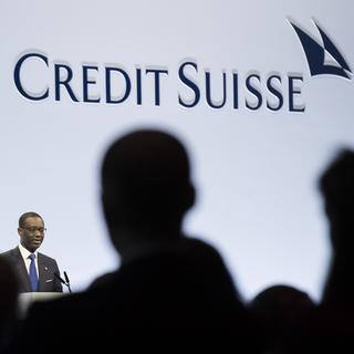 Le directeur général de Credit Suisse Tidjane Thiam lors de l'assemblée générale des actionnaires le 29 avril dernier. [Keystone - Ennio Leanza]