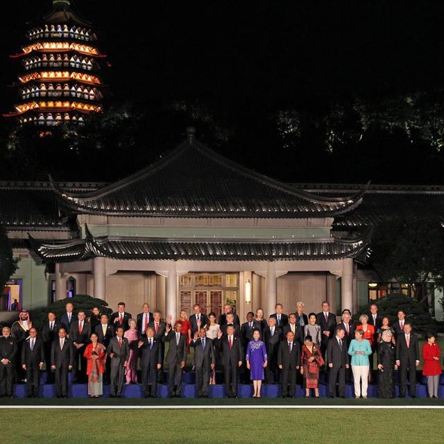 Les chefs d'Etats des 20 plus grandes puissances économiques mondiales se sont réunis à Hangzhou, en Chine, pour le G20. [Keystone - Alexei Druzhinin - EPA]
