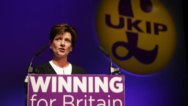 Diane James a pris la tête du parti anti-immigration britannique Ukip. [Daniel Leal-Olivas]