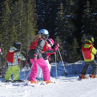 Des enfants apprennent à skier lors d'un camp. [Fotolia - Catherine Clavery]