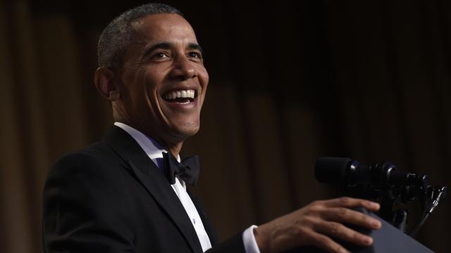 Le président américain au traditionnel dîner des correspondants. [Susan Walsh]