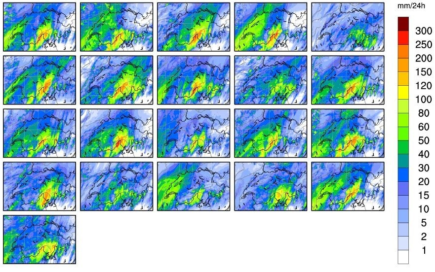 Des cumuls importants d'eau sont attendus sur 24 heures durant la journée de jeudi. [MétéoSuisse]