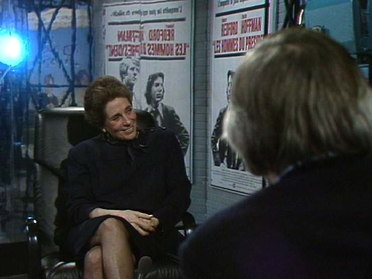 Françoise Giroud sur le plateau de Spécial cinéma en 1984. [RTS]