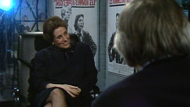 Françoise Giroud sur le plateau de Spécial cinéma en 1984. [RTS]