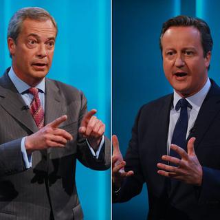 Nigel Farage et David Cameron. [EPA/Keystone - Matt Frost]
