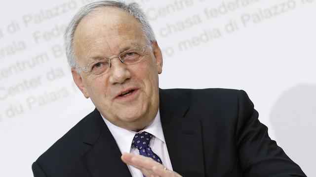 Johann Schneider-Ammann en janvier 2015 à Berne. [Keystone - Peter Klaunzer]