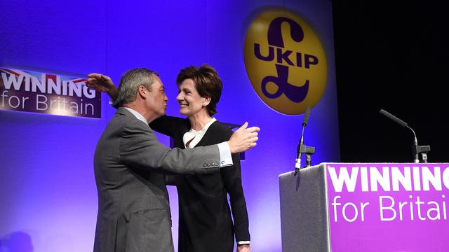 Diane James succède à Nigel Farage à la tête du parti Ukip. [Toby Melville]