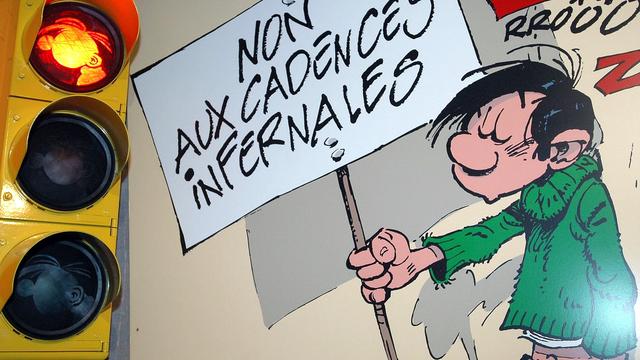 Gaston Lagaffe, lors d'une exposition à Bruxelles en 2007. [AFP - Jacques Collet]