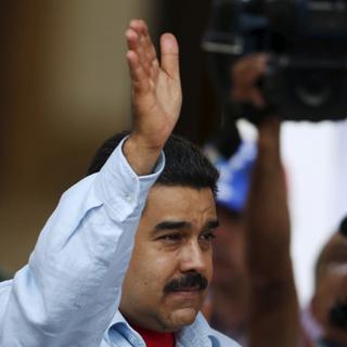 Le président vénézuélien Nicolas Maduro, le 7 avril à Caracas. [Carlos Garcia Rawlins]