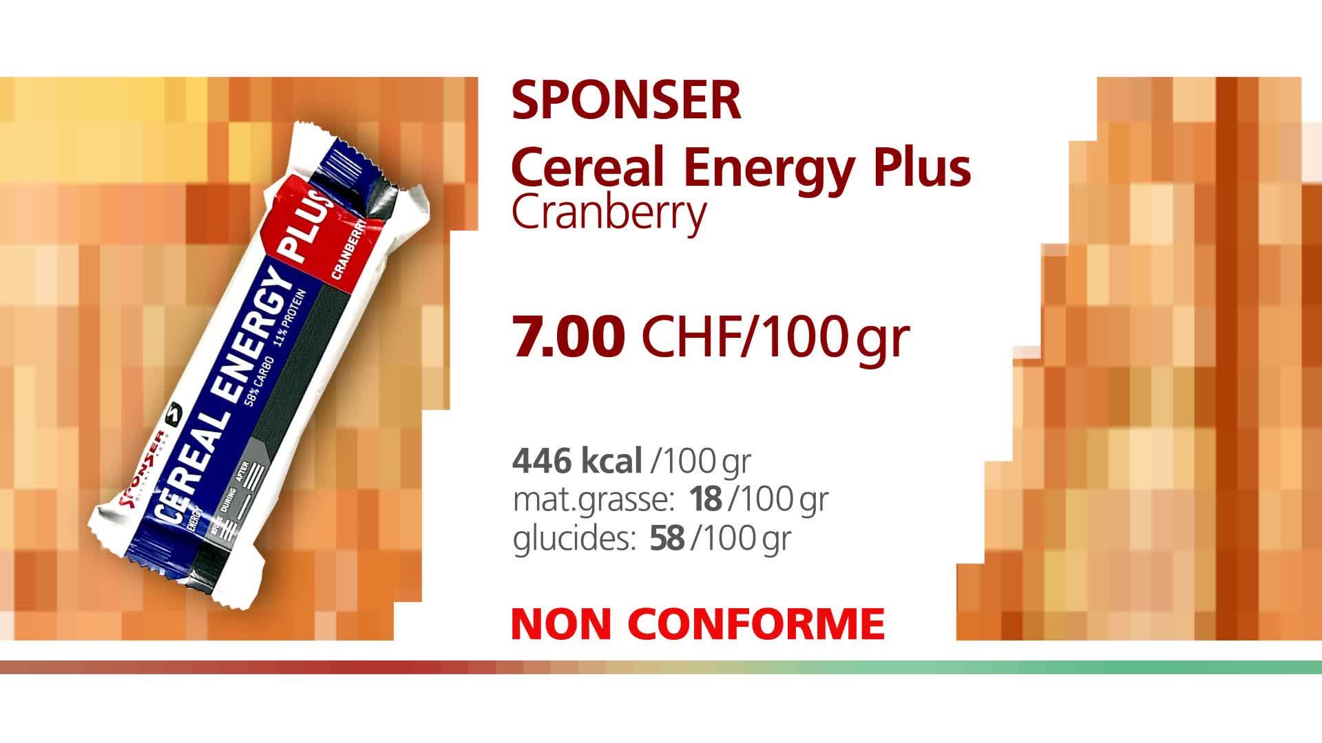 Sponser "Cereal Energy Plus Cranberry".