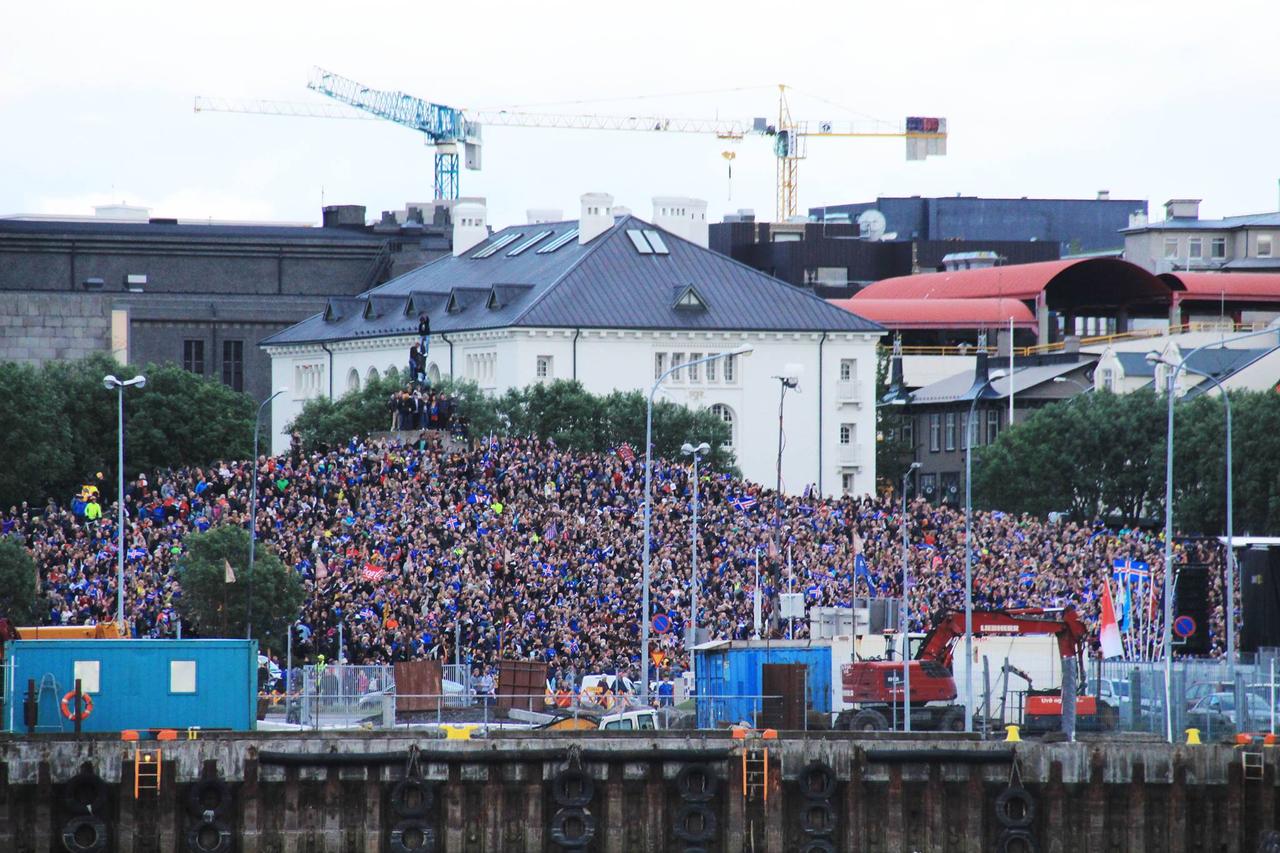 Le port de Reykjavik, lors du match Islande-Angleterre, lundi 27 juin 2016. [Martyna Daniel]