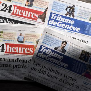 Les rédactions de 24 Heures et de la Tribune de Genève sont impactées par les mesures d'économies. [Keystone - Laurent Gillieron]