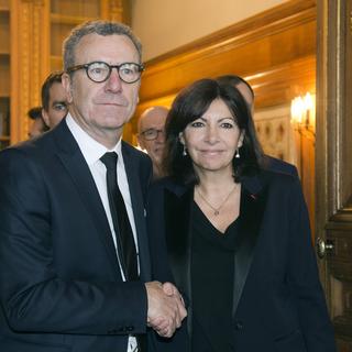 Yvan Mayeur et Anne Hidalgo, maires de Bruxelles et de Paris. [Jacques Brinon]