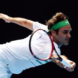 Roger Federer en quarts de finale contre Thomas Berdych le 26.01.2016 à Melbourne. [EPA/Keystone]