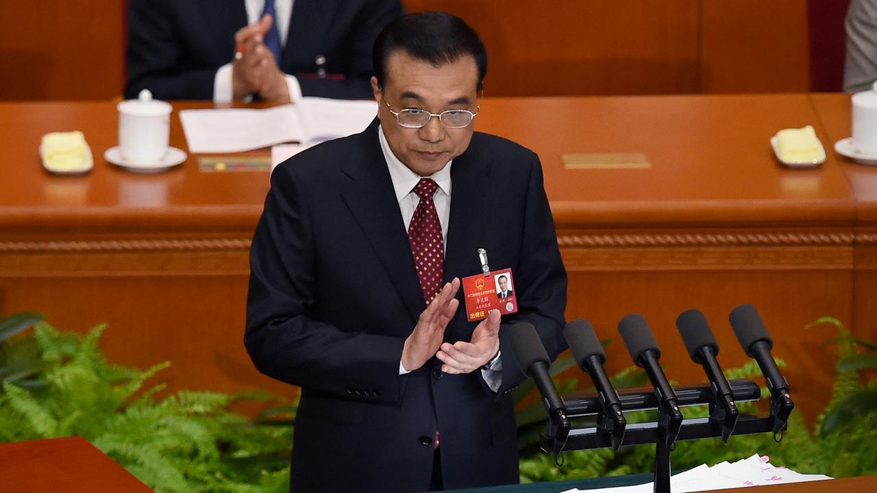Le Premier ministre chinois lors de l'ouverture de la session annuelle de l'Assemblée nationale populaire. [AFP - Wang Zhao]