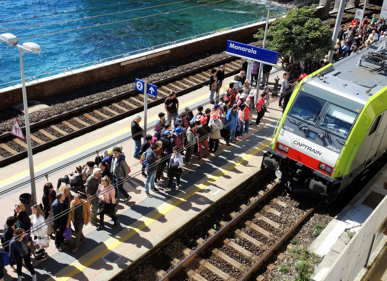 La gare de Manarola, le 24 avril 2016. [Picture-Alliance/AFP - ROLF HAID]