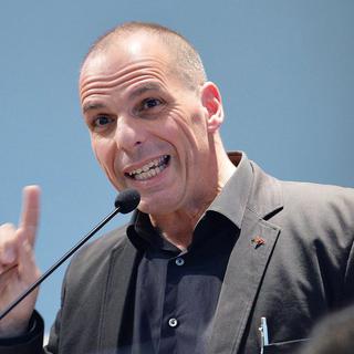 Yanis Varoufakis était l'invité de l'Institut Gottlieb Duttweiler à Zurich. [Keystone/EPA - Alessandro Di Marco]