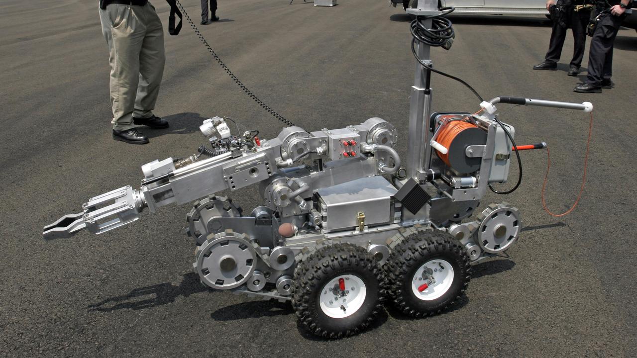 Robot-tueur Remotec Andros, qui aurait été utilisé par la police pour neutraliser le tueur de Dallas. [Getty Images/AFP - Michael Nagle]