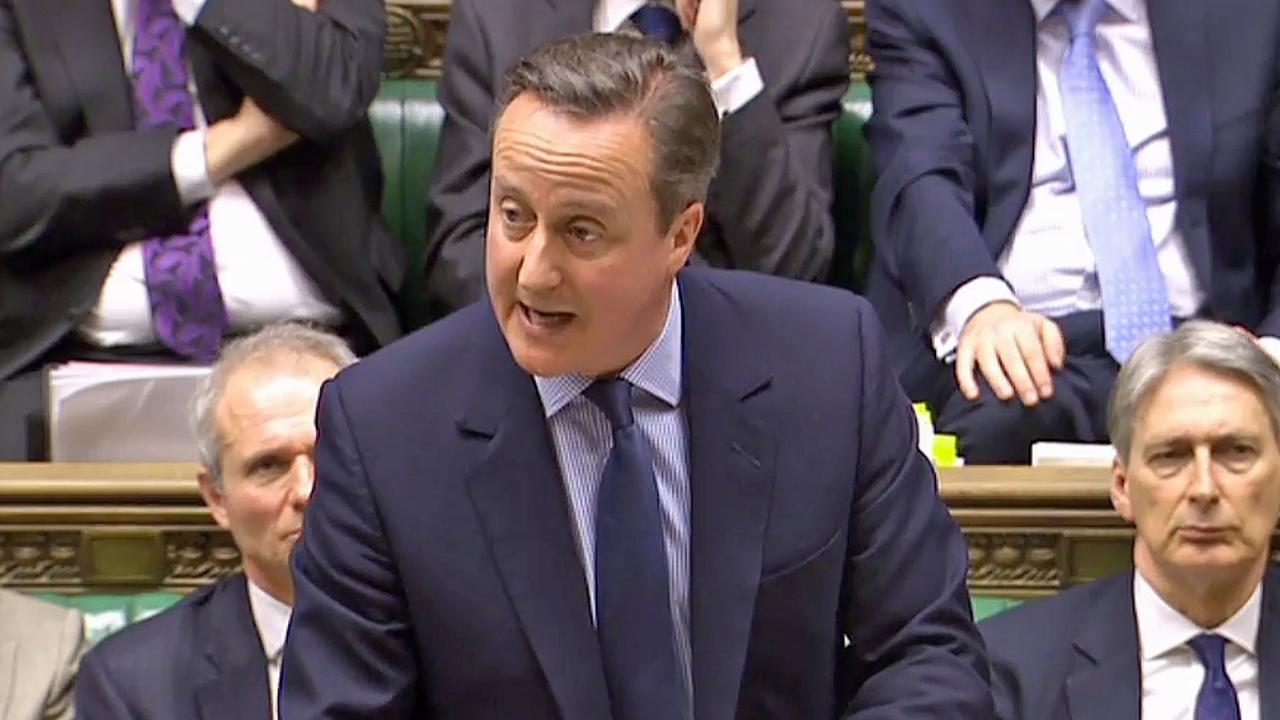 David Cameron, ce mercredi après-midi devant la Chambre des communes. [PRU/AFP]
