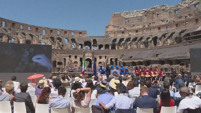 Une cérémonie d'inauguration des arcades rénovées du Colisée a eu lieu vendredi. [AFPTV]