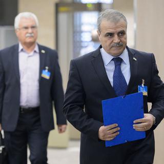 Le chef de la délégation de l'opposition syrienne (HCN) Asaad al-Zoabi. [Pool/AFP - Fabrice Coffrini]
