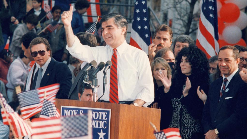 Michael Dukakis, lors de la campagne présidentielle de 1988. [AP/Keystone - Marty Lederhandler]