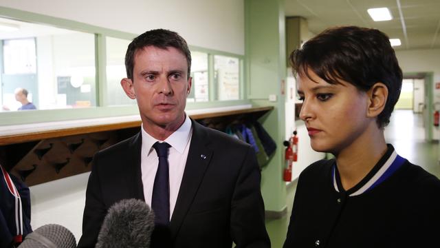 Manuel Valls et Najat Vallaud-Belkacem. [Afp - Patrick Kovarik]