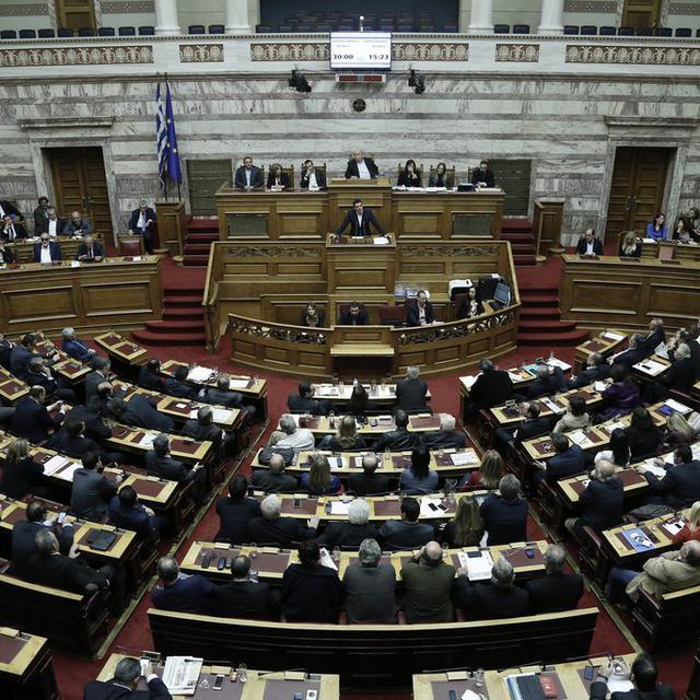 Le Parlement grec en session. [EPA/Keystone - Yannis Kolesidis]