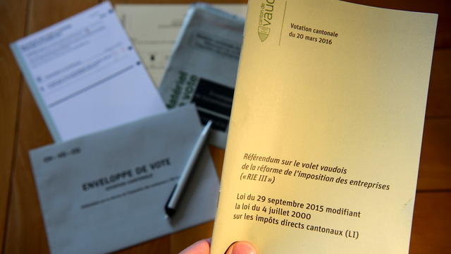 La fiscalité des entreprises dans le canton de Vaud est soumise à votation le 20 mars. [Keystone - Jean-Christophe Bott]