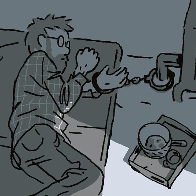 Dessin extrait de la BD "S'enfuir" de Guy Delisle. [Dargaud]