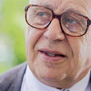 Jean Ziegler, vice-président du Comité consultatif du Conseil des droits de l’homme, auteur de Chemins d'espérance, Editions du Seuil 2016. [Keystone - Olivier Maire]