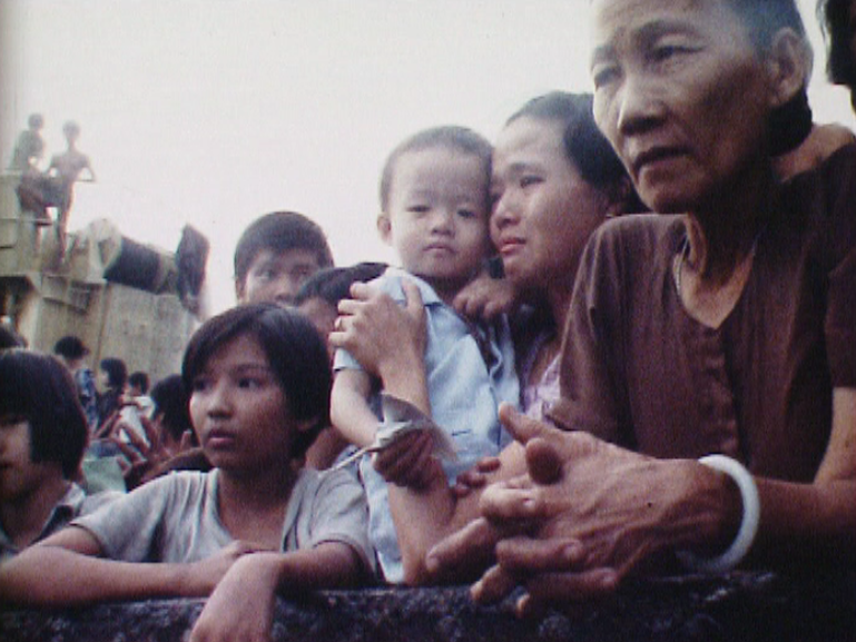 Les boat-people vietnamiens à bord du cargo Hai-Phong en 1978. [RTS]