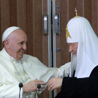 La rencontre entre le Pape François et le Patriarche Kirill à La Havane, le 12 février 2016. [Sputkik / AFP - Sergey Pyatakov]
