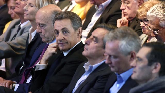 Alain Juppé, Nicolas Sarkozy, François fillon et Bruno Le Maire sont les quatre principaux candidats à la primaire de la droite et du centre en France. [AFP - Dominique Faget]