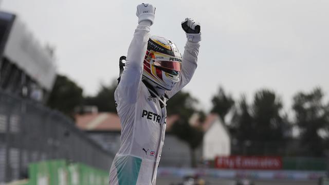 Hamilton a fêté le 102 podiums de sa carrière. [Eduardo Verdugo]