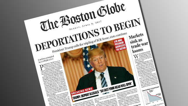 La fausse Une du Boston Globe. [DR]