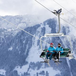 La station de Leysin, dans les Alpes vaudoises, a tout de même ouvert une partie de son domaine skiable. [Cyril Zingaro]