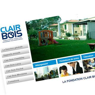 Capture d'écran du site de Clair Bois. [www.clairbois.ch]