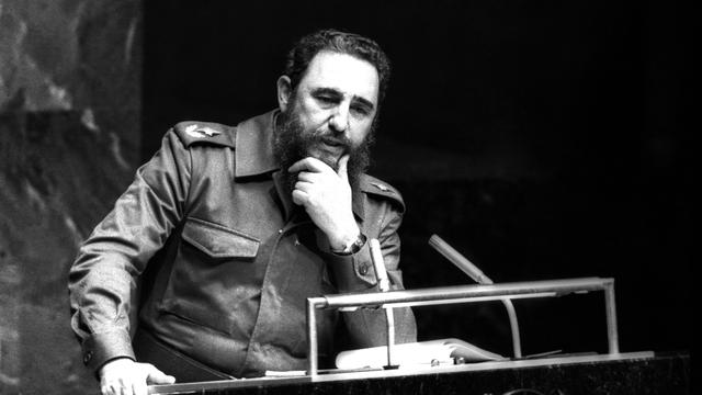 Fidel Castro lors d'un discours aux Nations Unies en 1979. [reuters - Prensa Latina]