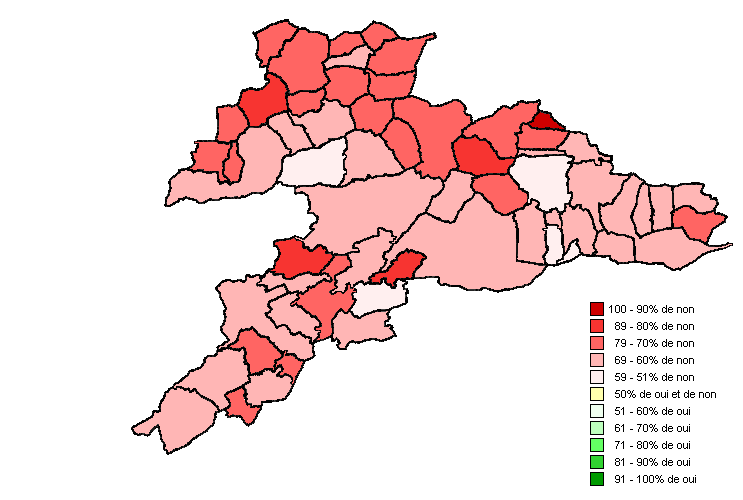La carte des résultats dans le Jura, corrigée.