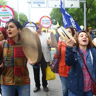 Manifestation pour défendre la laïcité et la démocratie en Turquie, Ankara le 28 mai 2016. [AFP - Adem Altan]
