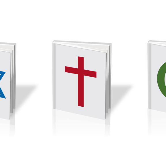 Les symboles des trois grandes religions monothéistes. [Fotolia - pict rider]