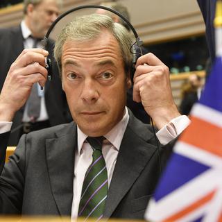 Nigel Farage au parlement européen mardi 28 juin 2016. [AP/Keystone - Geert Vanden Wijngaert]
