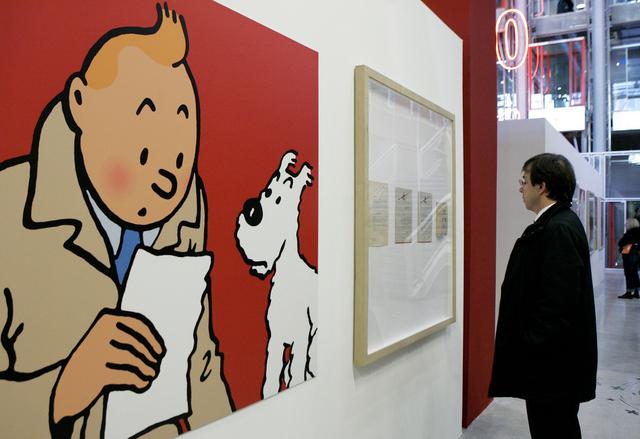 Une image de Tintin dans une exposition en 2006. [Keystone - AP/Jacques Brinon]