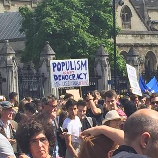 "Le populisme n'est pas de la démocratie. Utilisez vos cerveaux, les députés". [Kate Johnson]