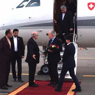 La délégation suisse menée par Johann Schneider-Ammann a atterri vendredi après-midi à Téhéran. [Droits réservés]