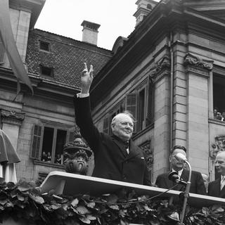 Winston Churchill lors de son discours à Zurich le 19 septembre 1947.