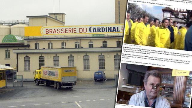 La brasserie du Cardinal à Fribourg en mars 1996. [Keystone - Str]