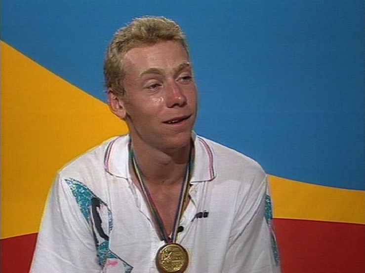 Le tennisman suisse Marc Rosset aux Jeux olympiques de Barcelone en 1992. [RTS]