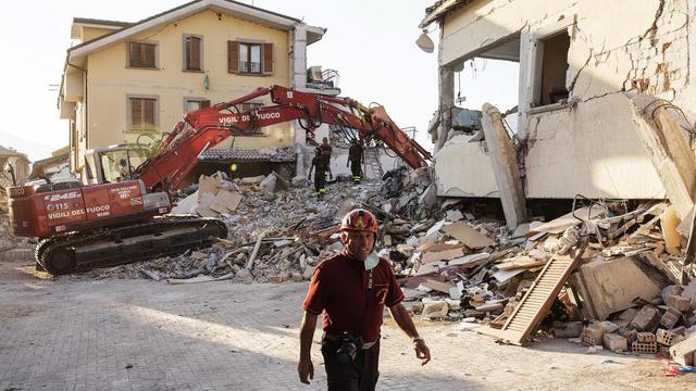 A Amatrice, ce samedi 27 août 2016. [EPA/ROBERTO SALOMONE]